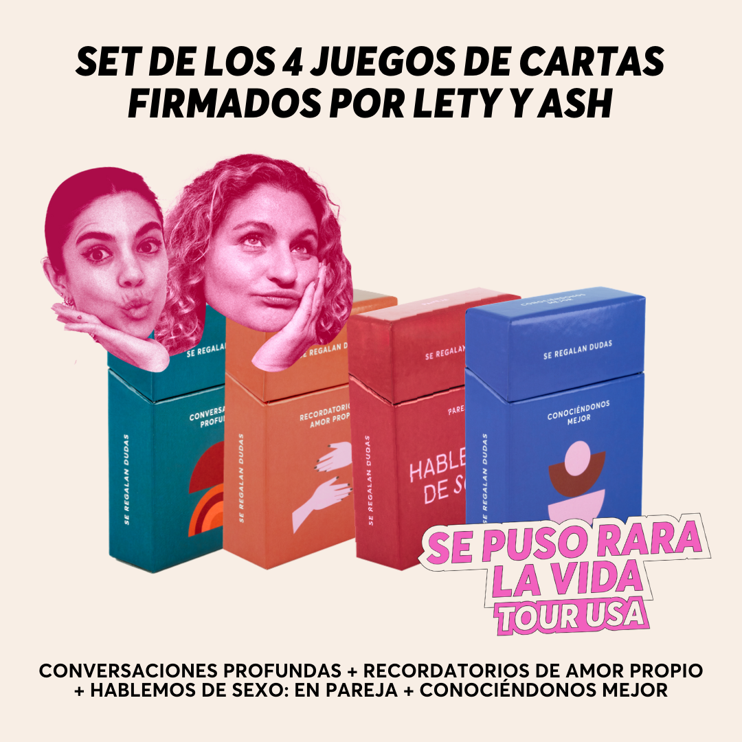 Set de 4 Juegos de Cartas firmado | Merch Entrega Tour Se Puso Rara La Vida